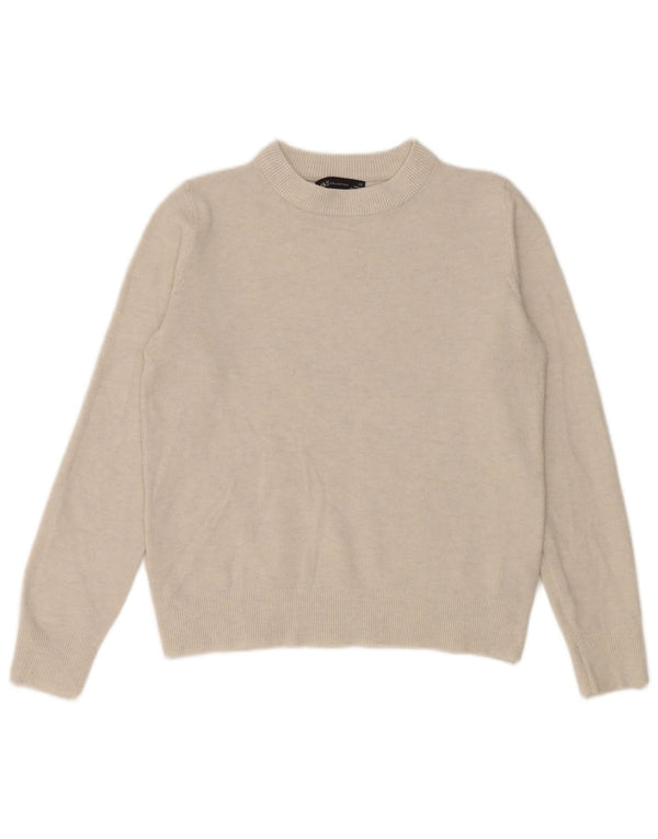 Maglione maglione girocollo corto da donna Marks & Spencer UK 6 XS bianco sporco