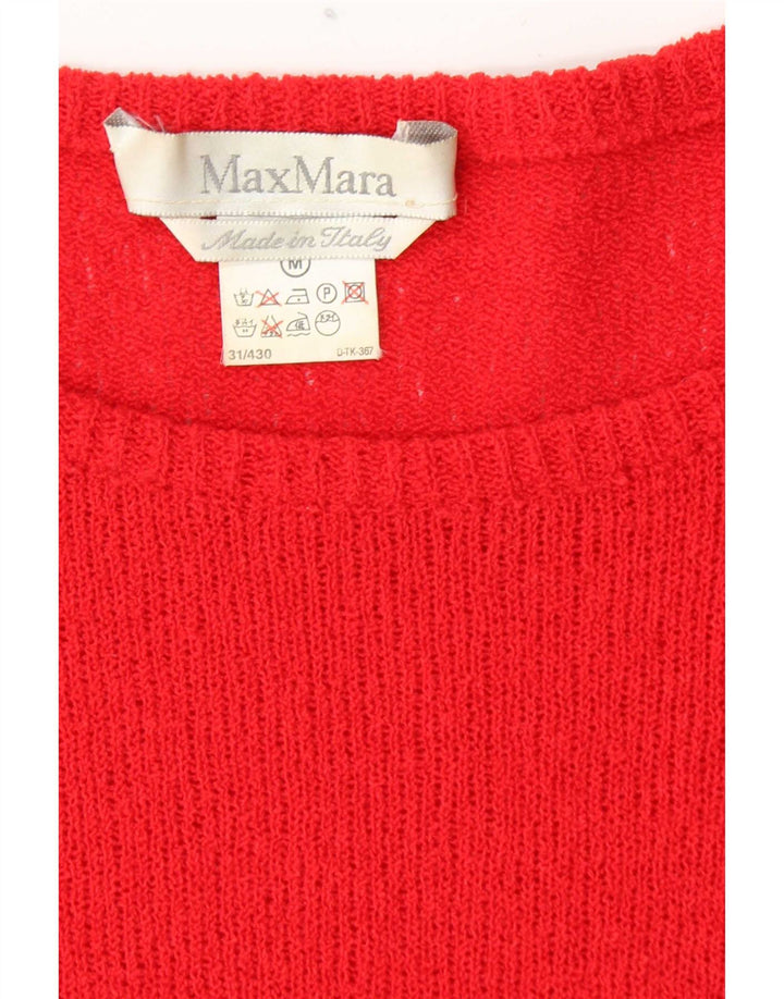 Max Mara Womens Long Sleeve Jumper Dress UK 12 Medium Red
