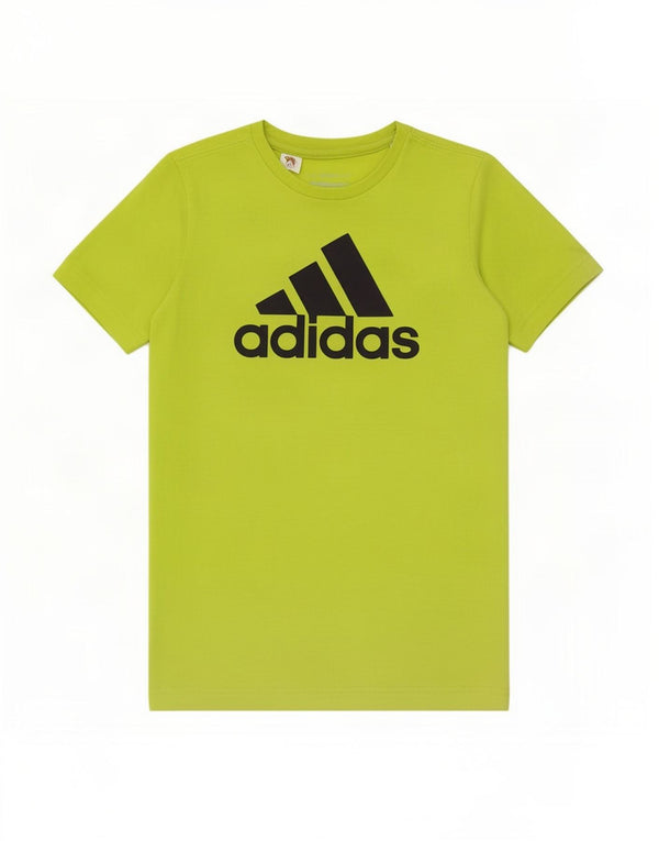 Adidas Boys Climalite grafikus póló, felső 9-10 éves zöld pamut