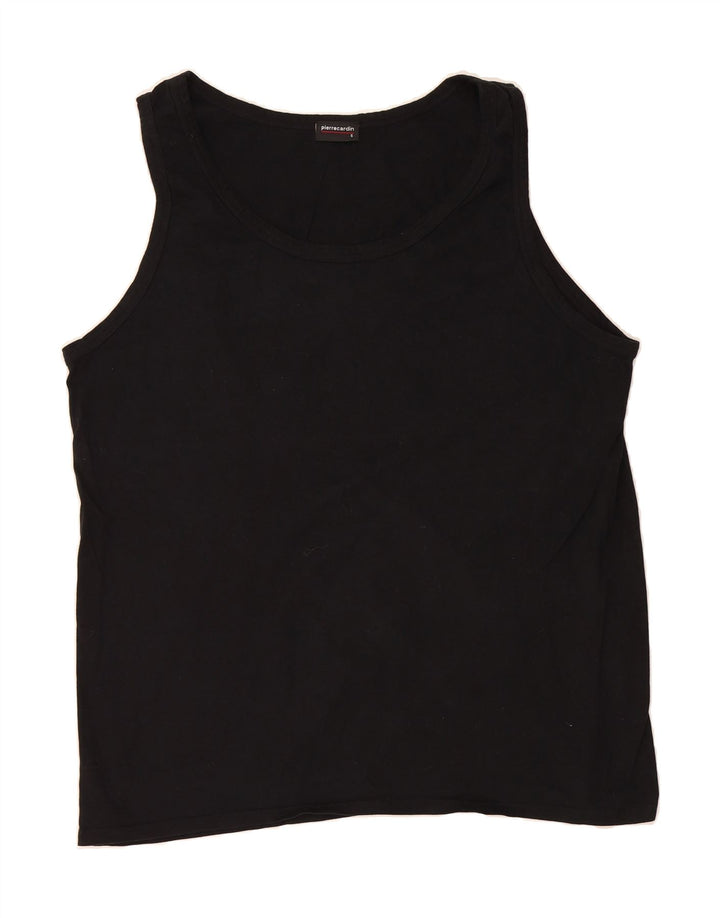 PIERRE CARDIN Mens Vest Top Large Black Cotton Vintage Pierre Cardin and Second-Hand Pierre Cardin from Messina Hembry 