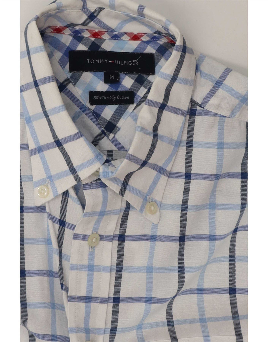 Tommy Hilfiger Chemise à manches courtes homme en coton à carreaux blanc moyen