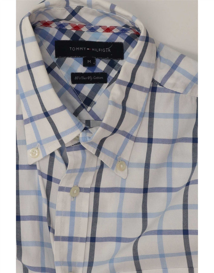 Tommy Hilfiger Chemise à manches courtes homme en coton à carreaux blanc moyen