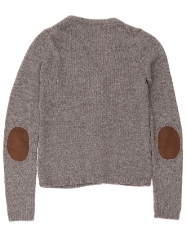 Zara Womens Cardigan Sweater UK 12 Acrylique moucheté gris moyen