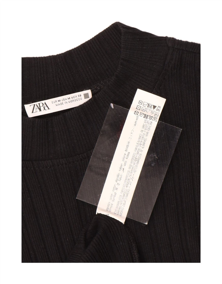 ZARA Womens A-Line Dress UK 12 Medium Black Polyester Vintage Zara and Second-Hand Zara from Messina Hembry 