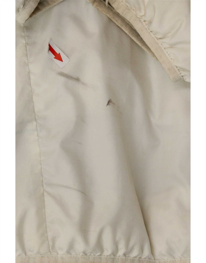 Nike Mens Hooded Reversible Padded Jacket UK 44 2XL White Check Polyester