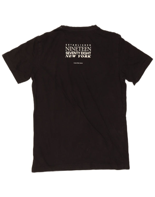Calvin Klein Jeans Mens Graphic T-Shirt Top Medium Black Cotton