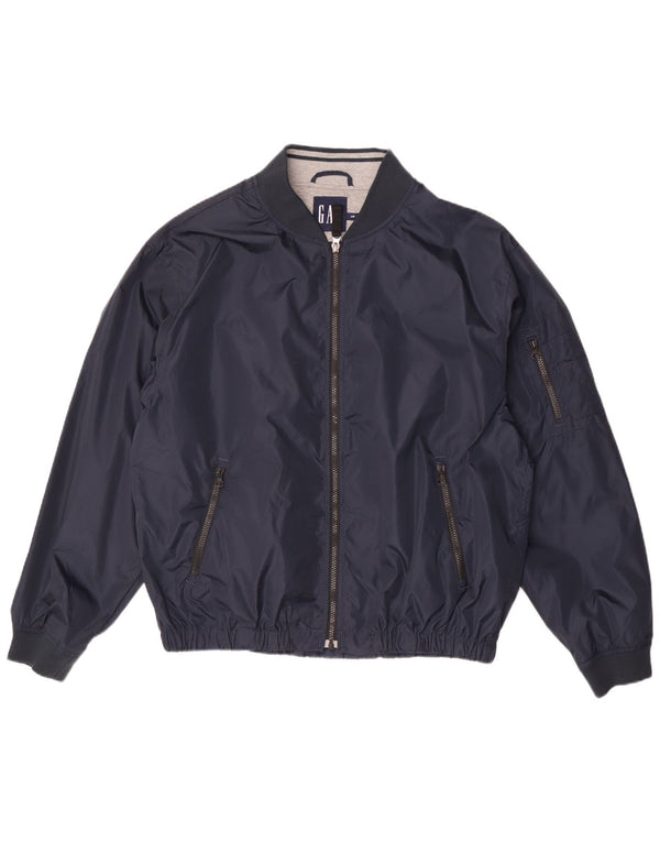 Gap Mens Bomber Jacket UK 40 Large Navy Blue Polyester
