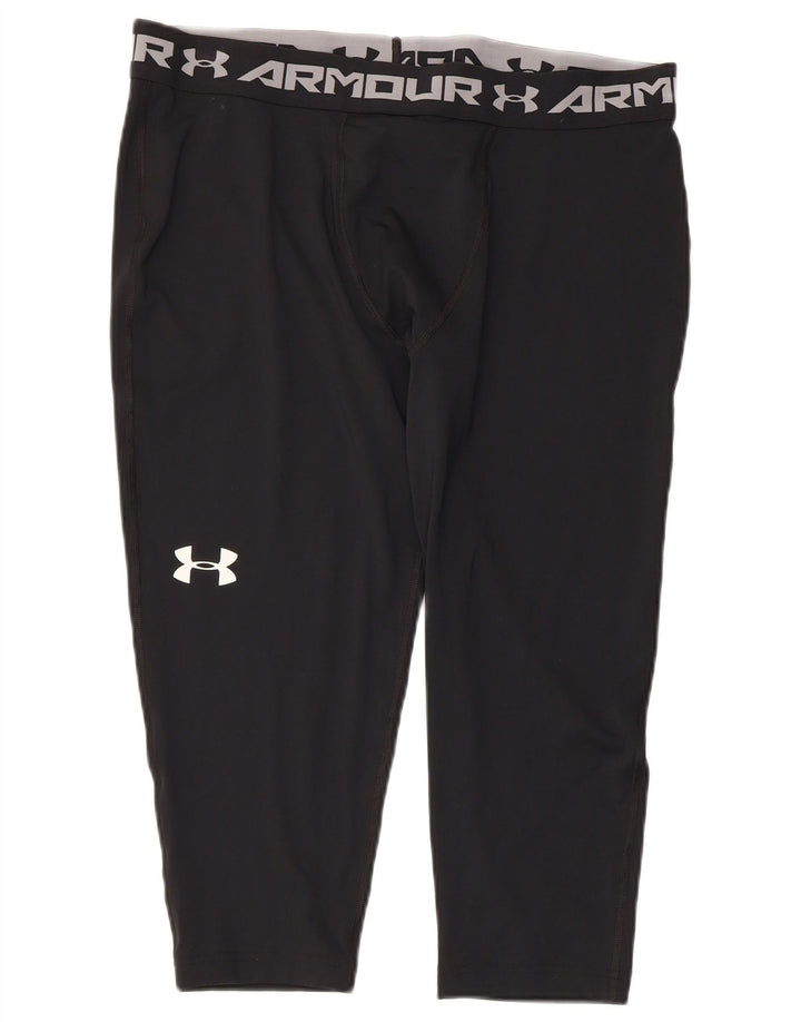 Under Armour Mens Graphic Capri Leggings 2XL  Black Polyester