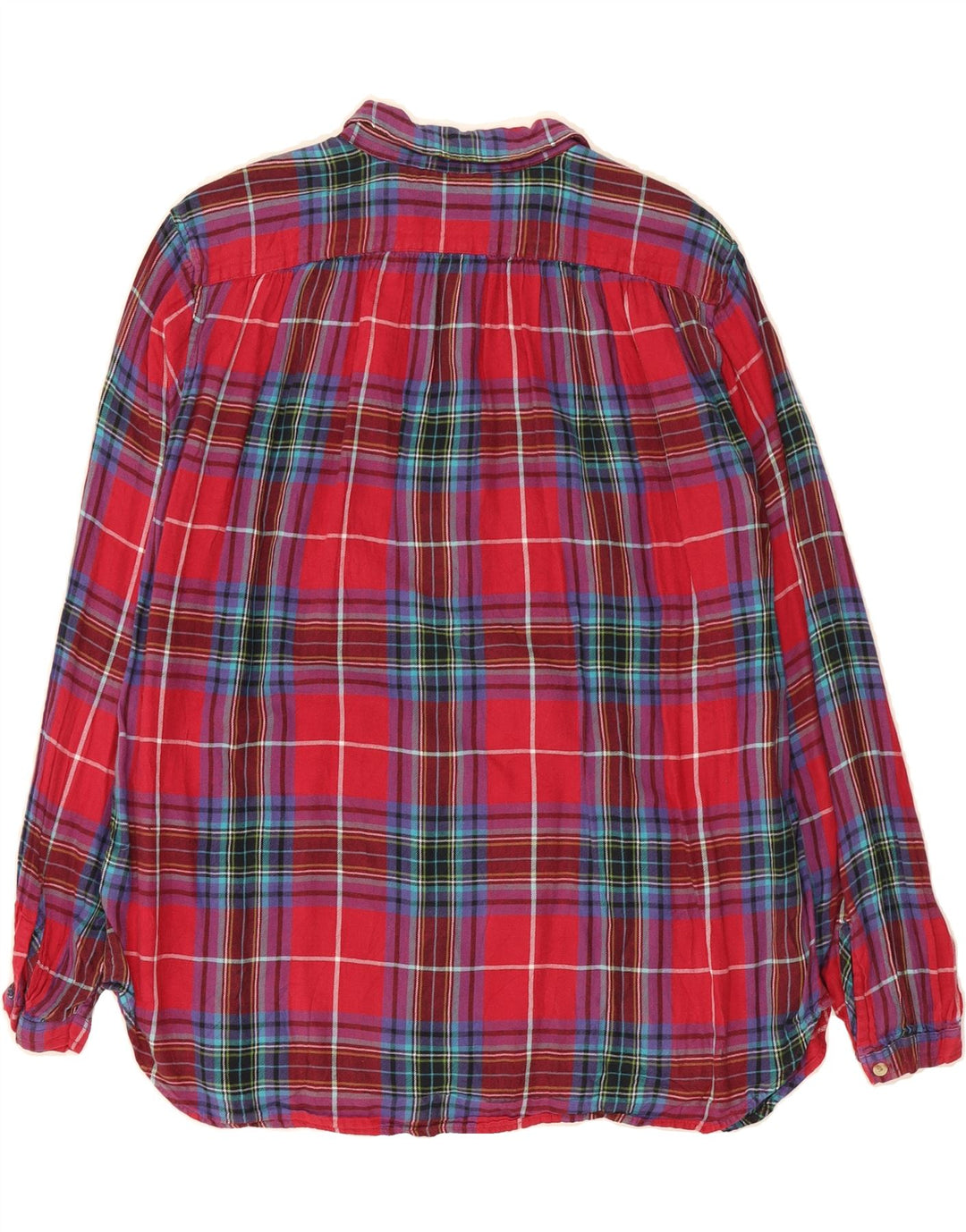 CHAPS Womens Flannel Pullover Shirt UK 18 XL Red Check Cotton Vintage Chaps and Second-Hand Chaps from Messina Hembry 