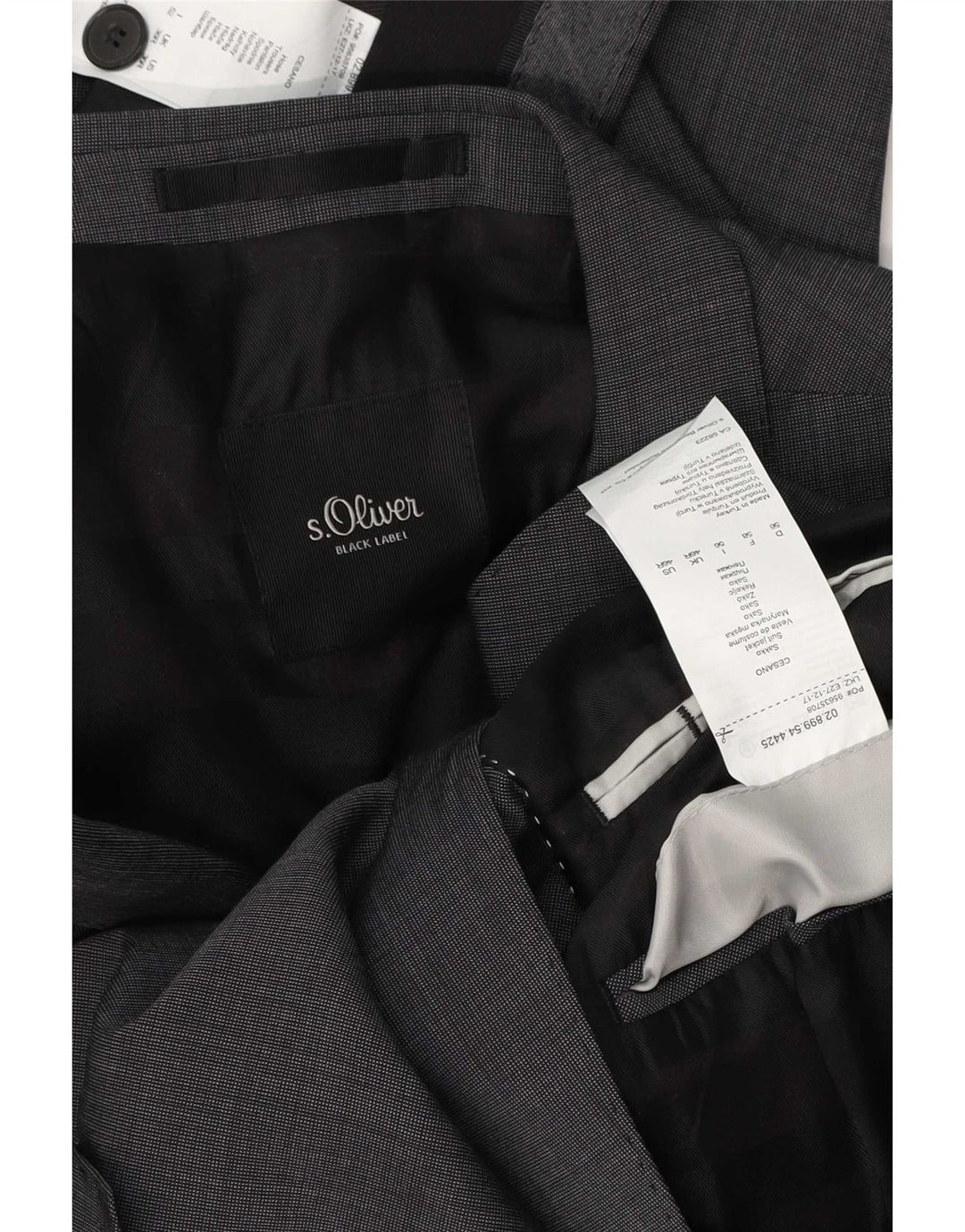 S.Oliver Mens 2 Button Piece Suit UK 46 3XL W38 L32 Grey Polyester