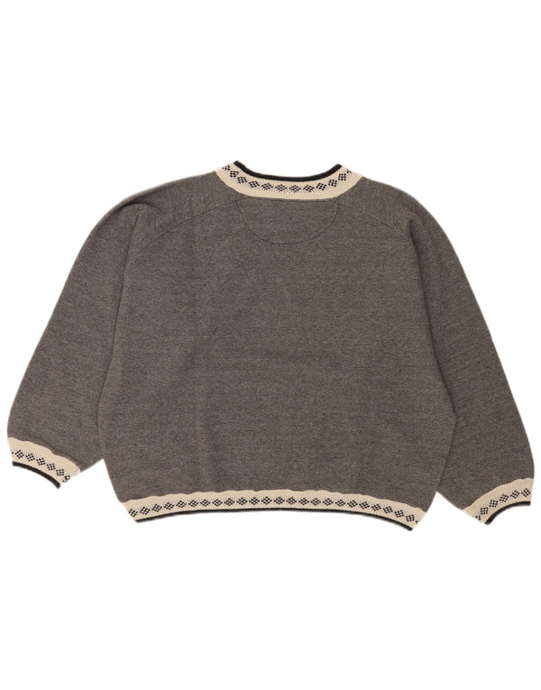 Meeting Womens Oversized Crop Sweatshirt Jumper UK 16 Large Grey