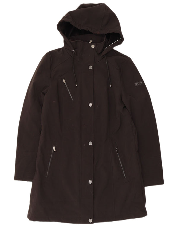 Giacca Parka con cappuccio da donna Dkny UK 12 medio poliestere nero