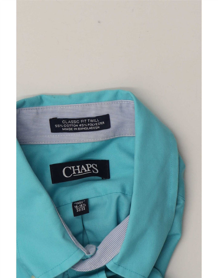 Chaps Chemise coupe classique pour homme Taille 16 1/2 Grand coton bleu