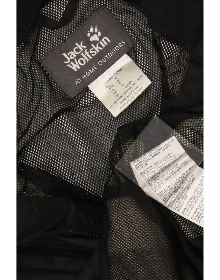 JACK WOLFSKIN Womens Rain Jacket UK 10 Small Black Polyamide