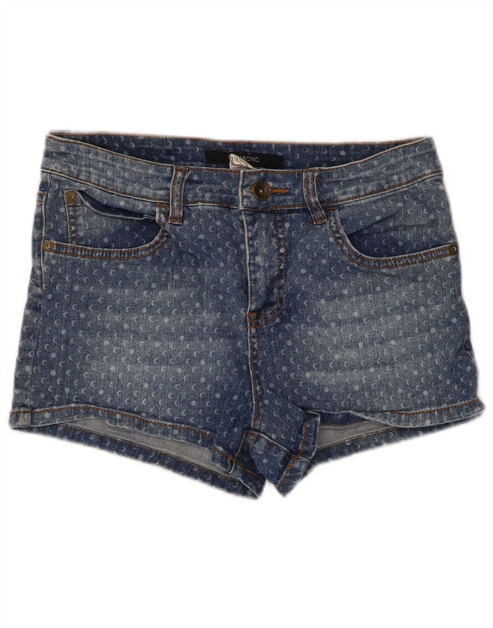 Billabong Womens Denim Shorts W28 Medium Blue Spotted Cotton