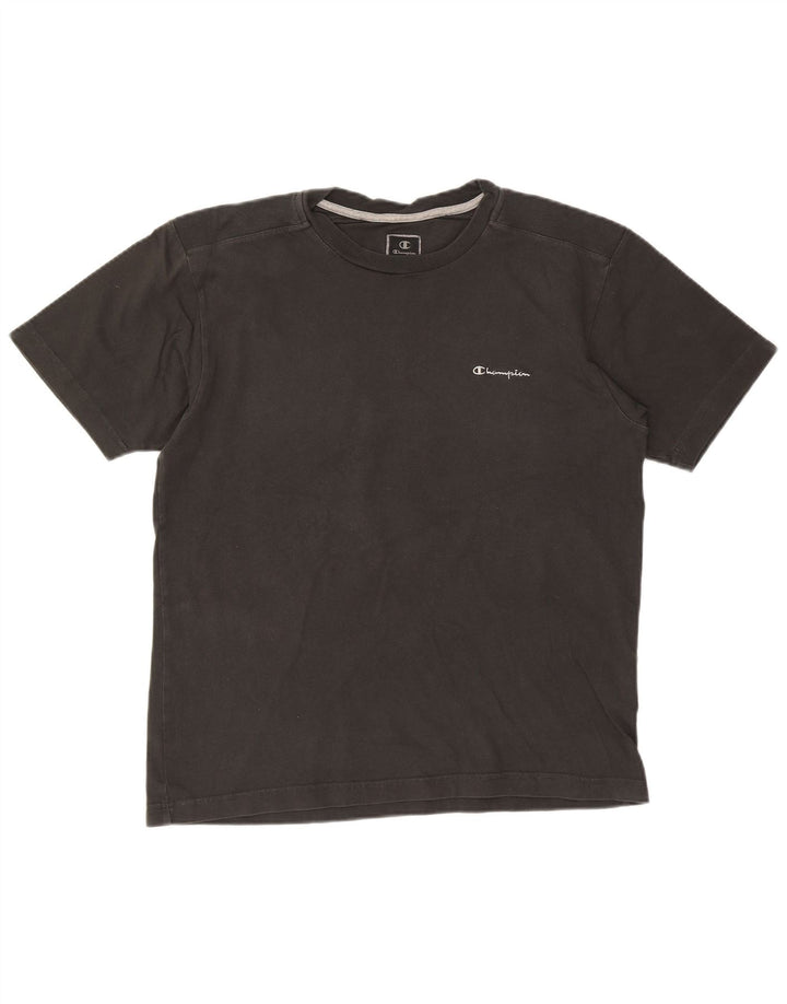 CHAMPION Mens Authentic T-Shirt Top Large Black Cotton