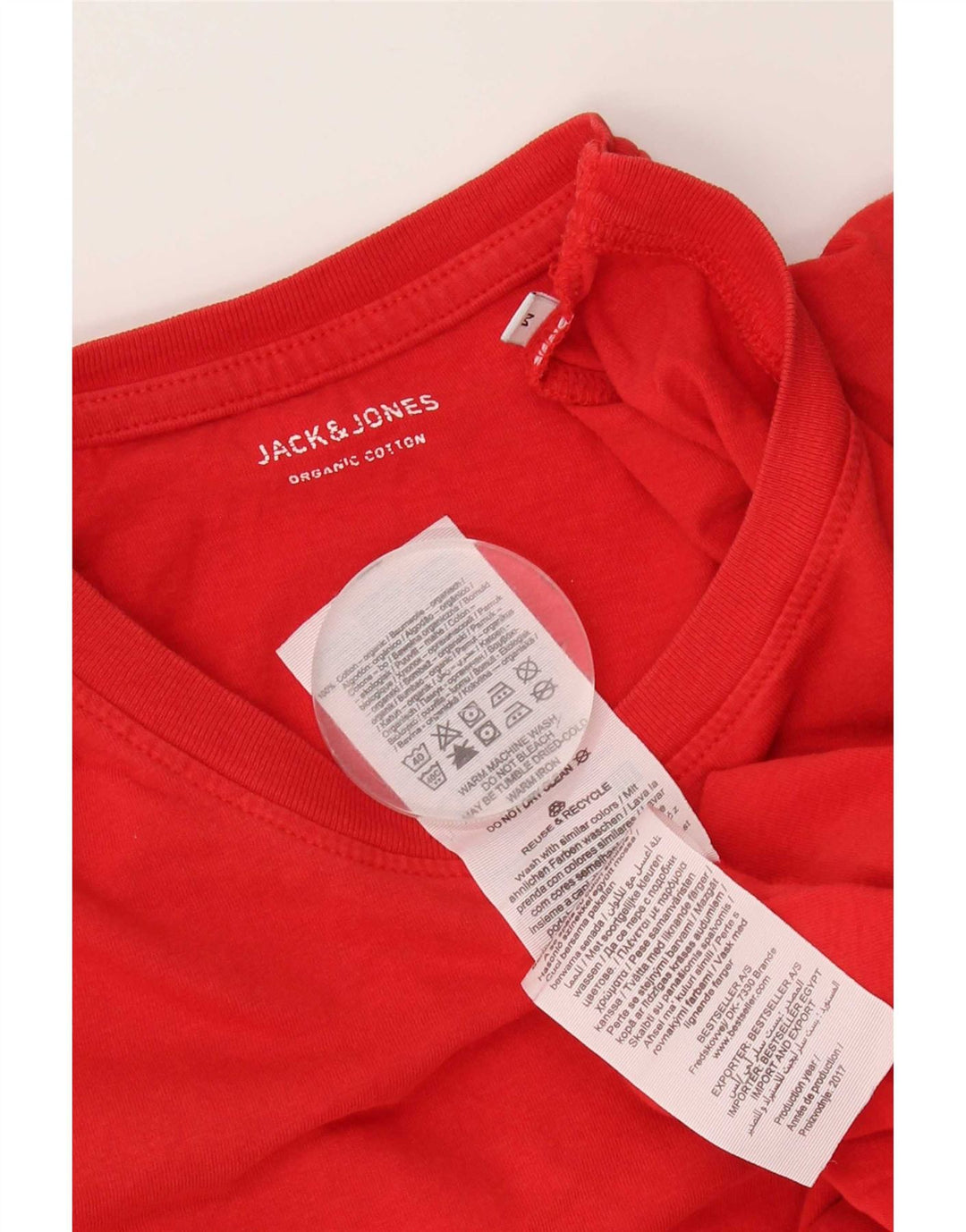 Jack & Jones Herre T-Shirt Top Medium Rød Bomuld