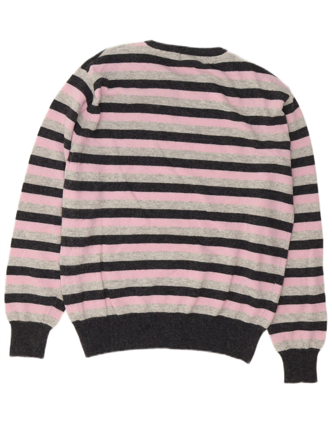 Kappa Mens Crew Neck Jumper Sweater Medium Pink Striped Lambswool