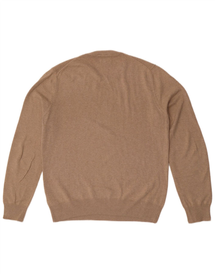Marks & Spencer Herre sweater med rund hals, medium beige bomuld