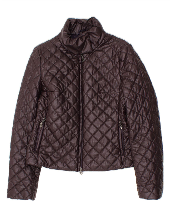 BENETTON Womens Quilted Jacket IT 44 Medium Purple Polyester Vintage Benetton and Second-Hand Benetton from Messina Hembry 