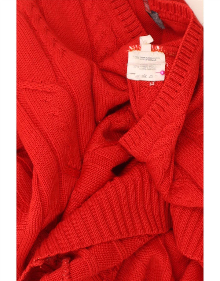 Il Granchio Herre Regular Fit V-hals sweater Medium Rød Uld