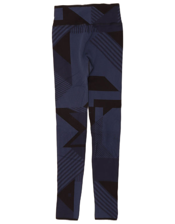 Sweaty Betty Womens Leggings UK 8 Small Navy Blue Geometrisk Polyamid