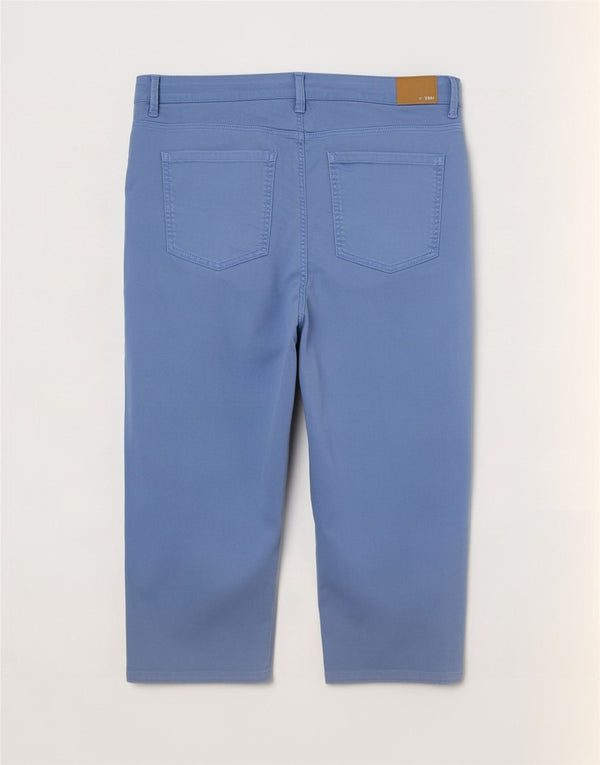 Marks & Spencer Womens High Waist Capri Trousers UK 22 3XL W40 L22 Blue