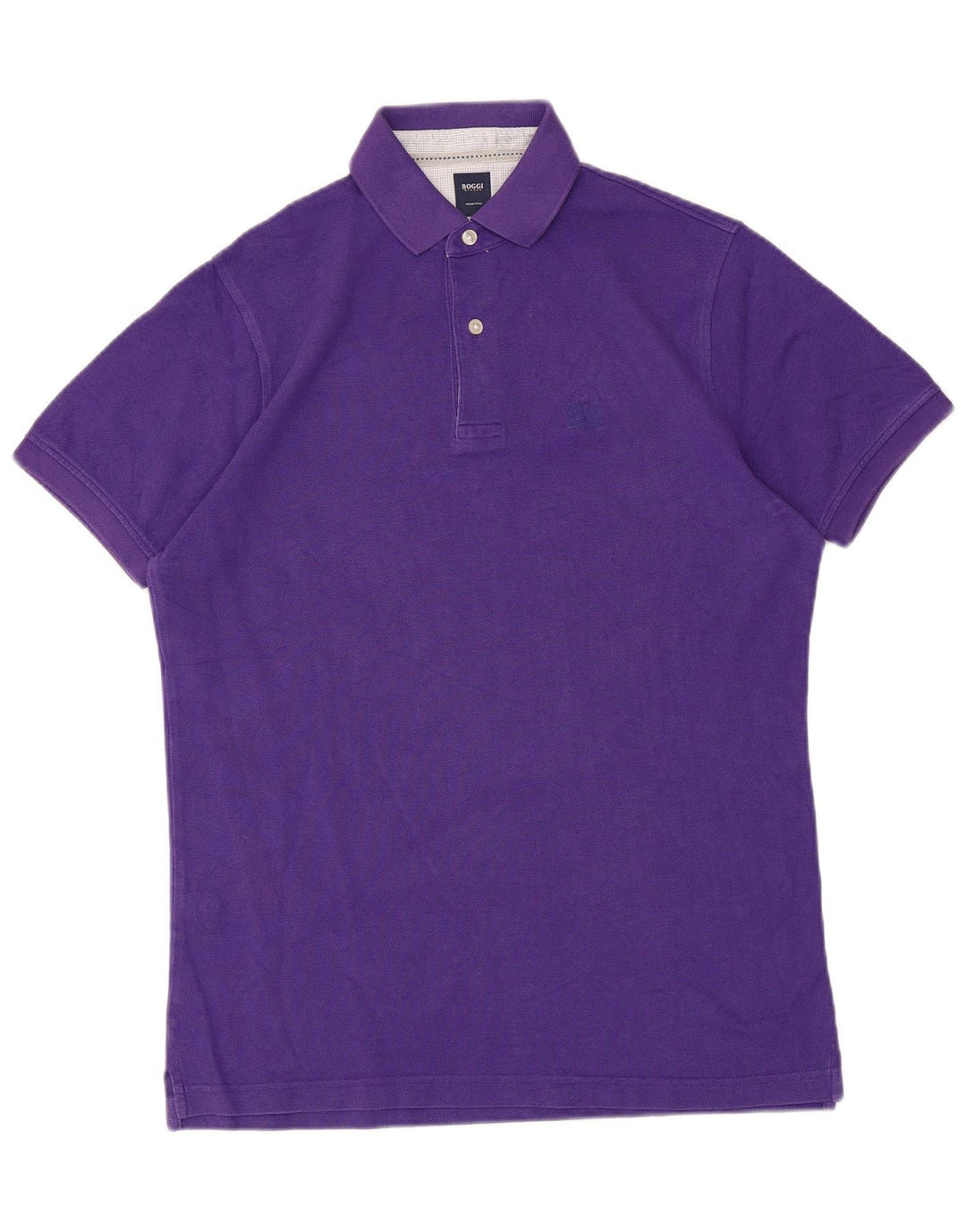 Boggi Mens Polo Shirt Medium Purple Cotton
