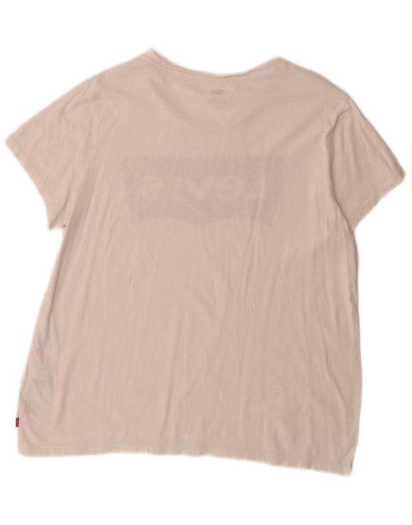 Levi's Womens Graphic T-Shirt Top UK 18 XL White Cotton