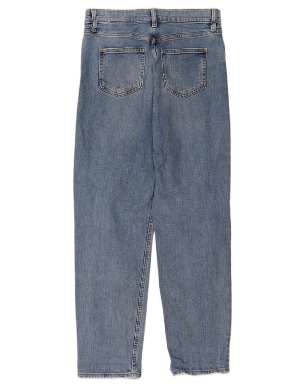 Marks & Spencer Damen Distressed Tapered Jeans UK 10 Small W30 L29 Blau