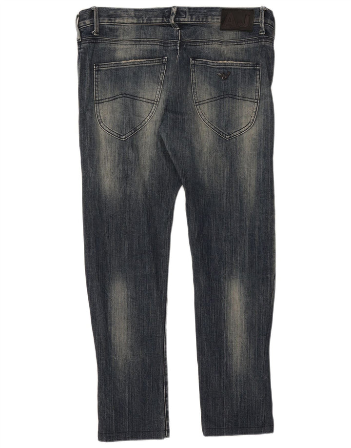 Armani Mens Slim Jeans W33 L28 Blue Cotton