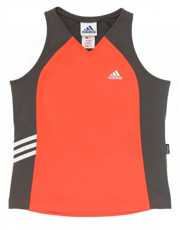 Adidas Meninas Climalite Crop Vest Top 15-16 Anos Cinza Colourblock Poliamida