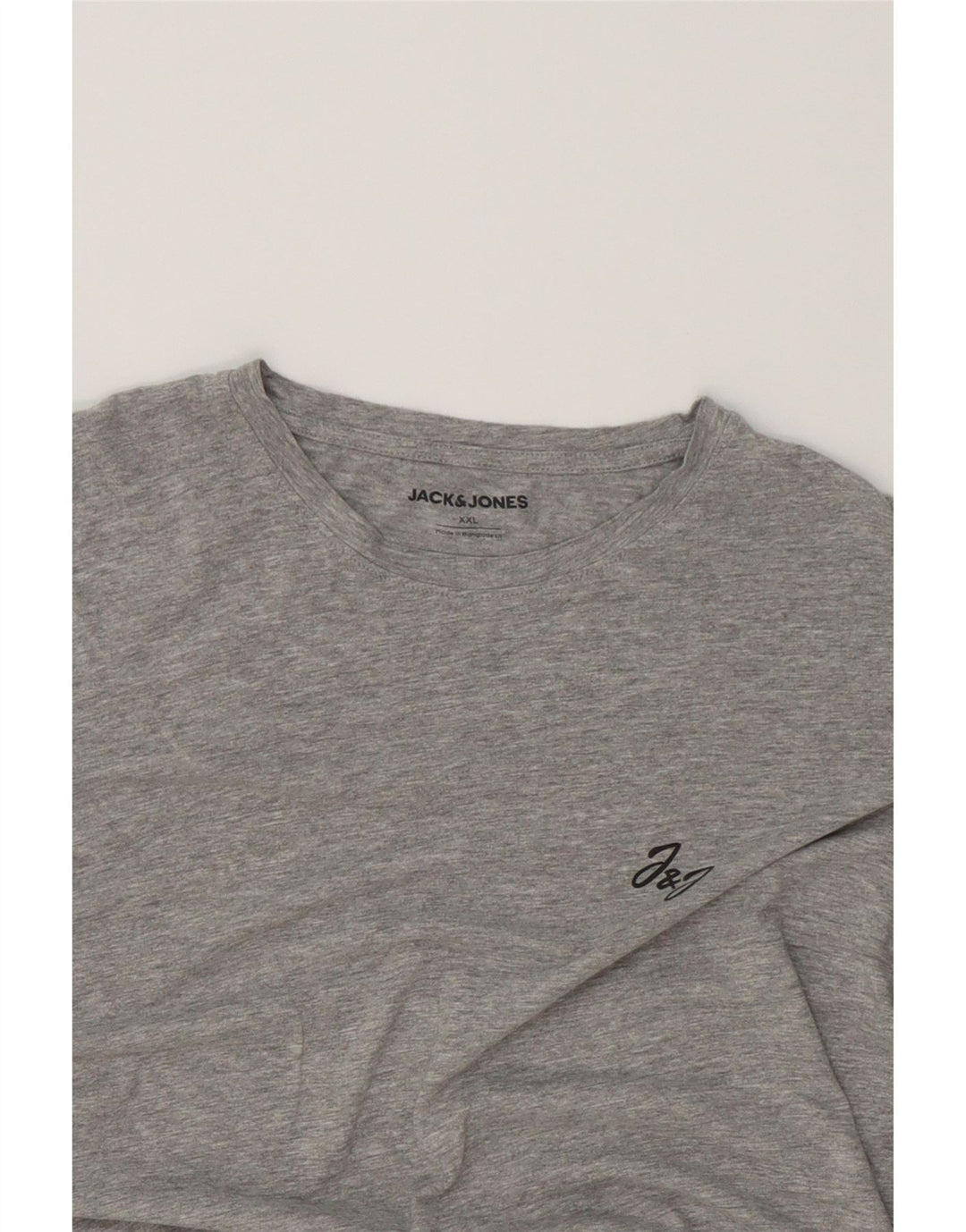 JACK & JONES Mens T-Shirt Top 2XL Grey Vintage Jack & Jones and Second-Hand Jack & Jones from Messina Hembry 