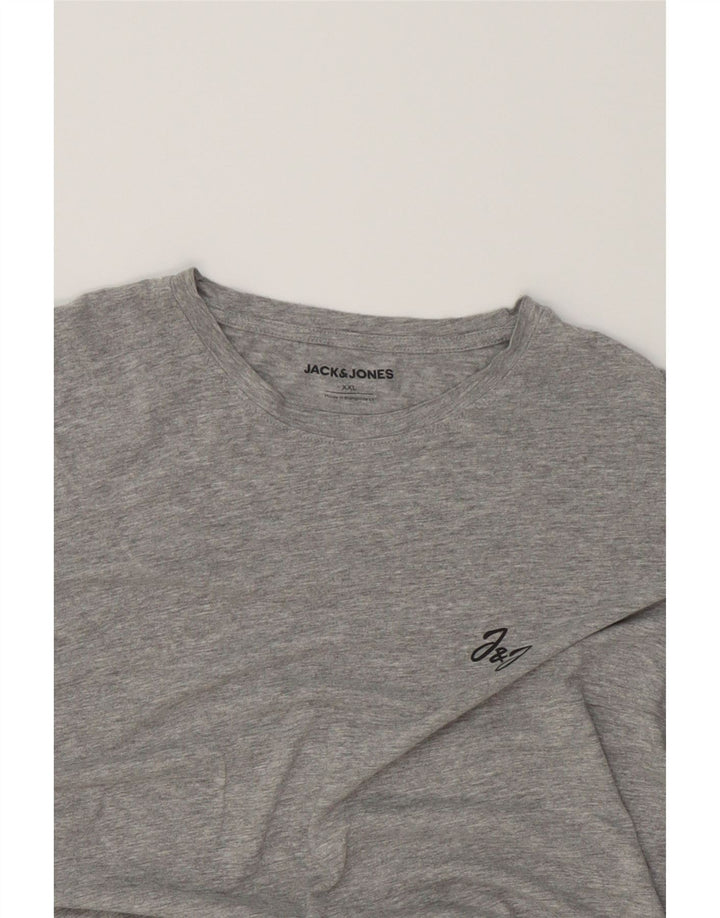 JACK & JONES Mens T-Shirt Top 2XL Grey Vintage Jack & Jones and Second-Hand Jack & Jones from Messina Hembry 
