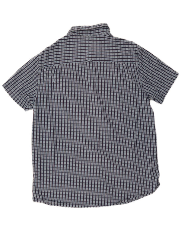 Mountain Warehouse Chemise à manches courtes pour homme en coton à carreaux bleu marine