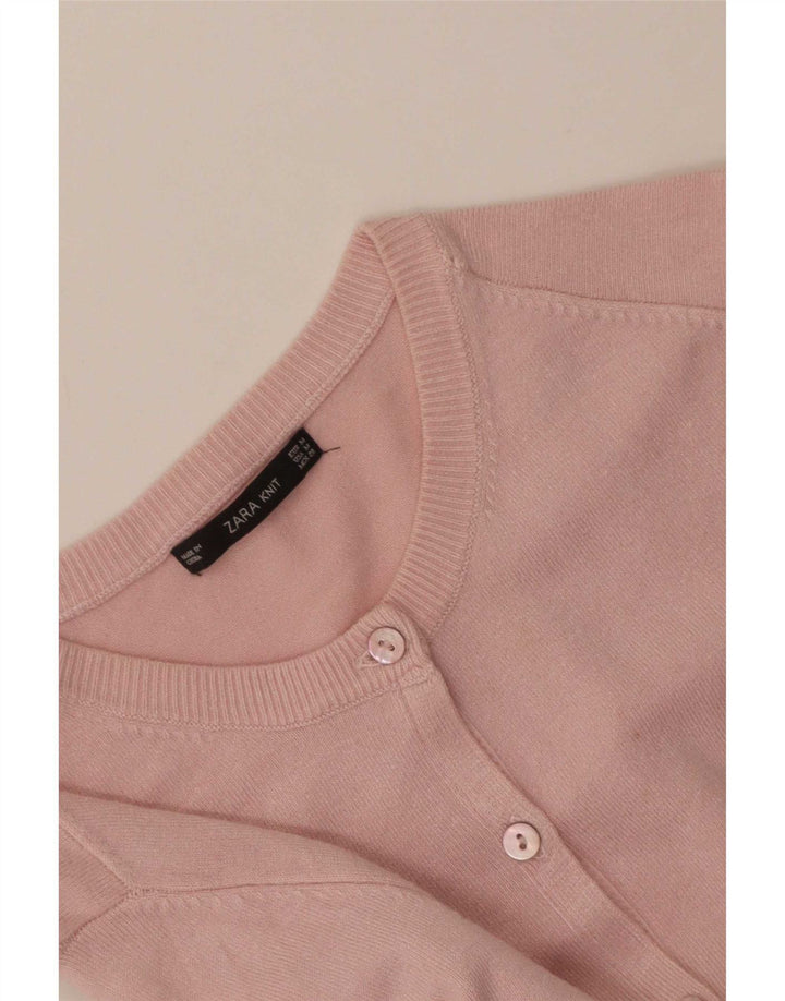 Zara Womens Cardigan Sweater UK 12 Medium Pink