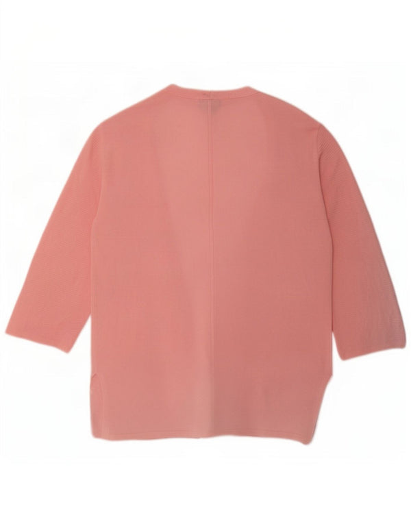Massimo Dutti Womens 3/4 Sleeve Cardigan Sweater UK 14 Medium Pink