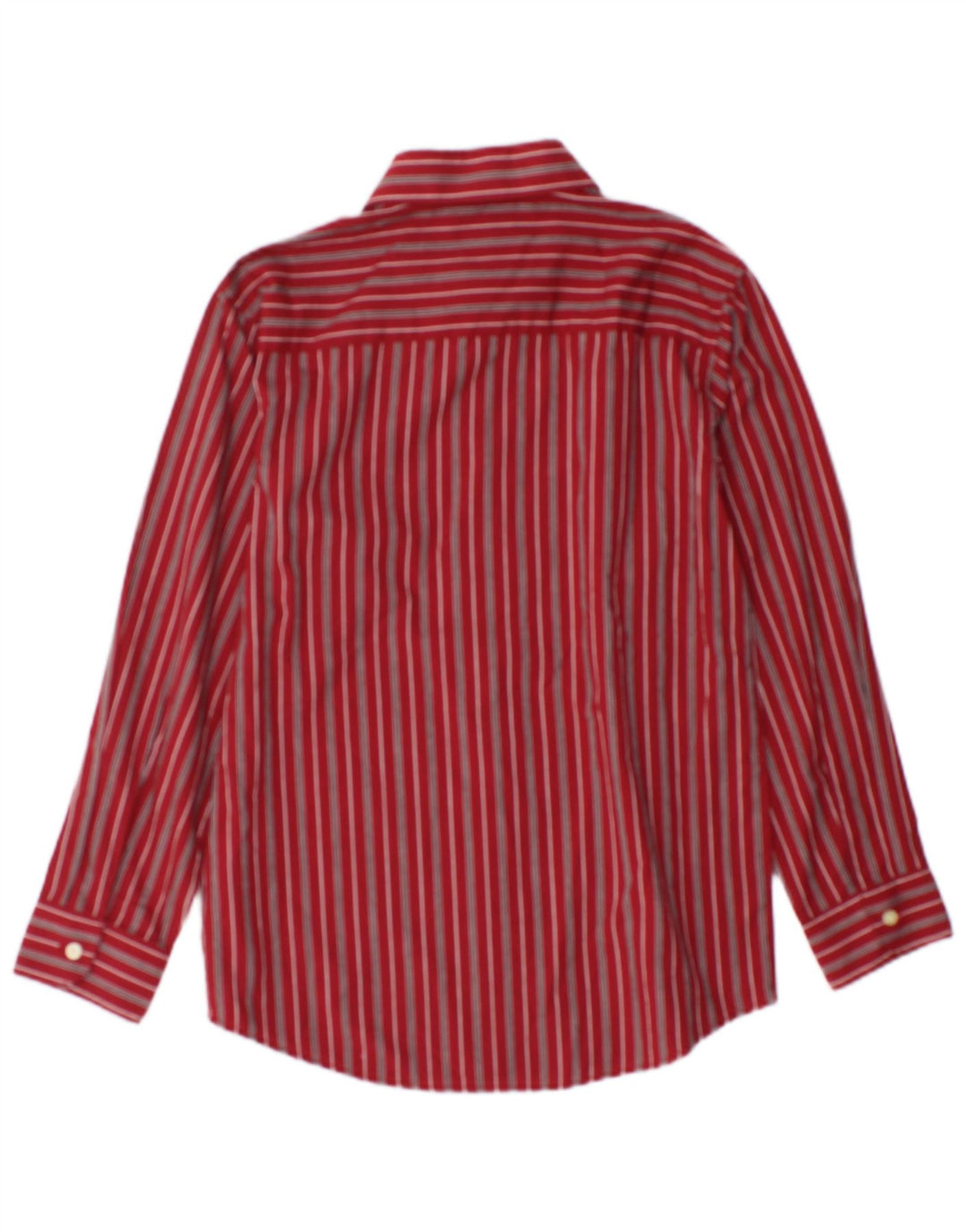 Chaps Boys Shirt 10-11 Years Medium Burgundy Striped Cotton