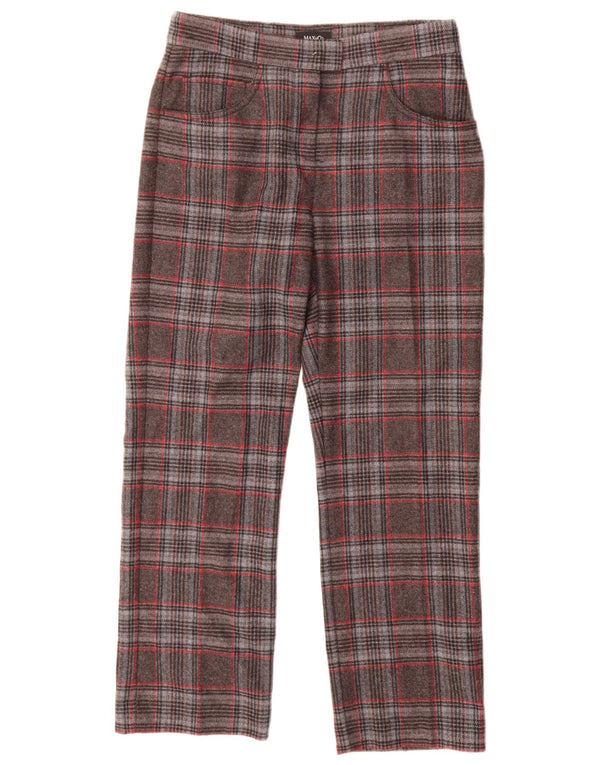 Max & Co. Γυναικεία ίσια casual παντελόνια UK 8 Small W26 L30 Grey Check