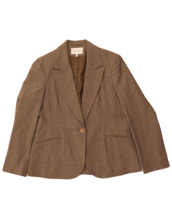 Giacca blazer da donna a 1 bottone SASHA UK 12 Poliestere marrone medio