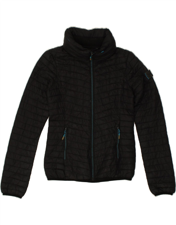 SUPERDRY Womens Padded Jacket UK 10 Small Black Nylon | Vintage Superdry | Thrift | Second-Hand Superdry | Used Clothing | Messina Hembry 