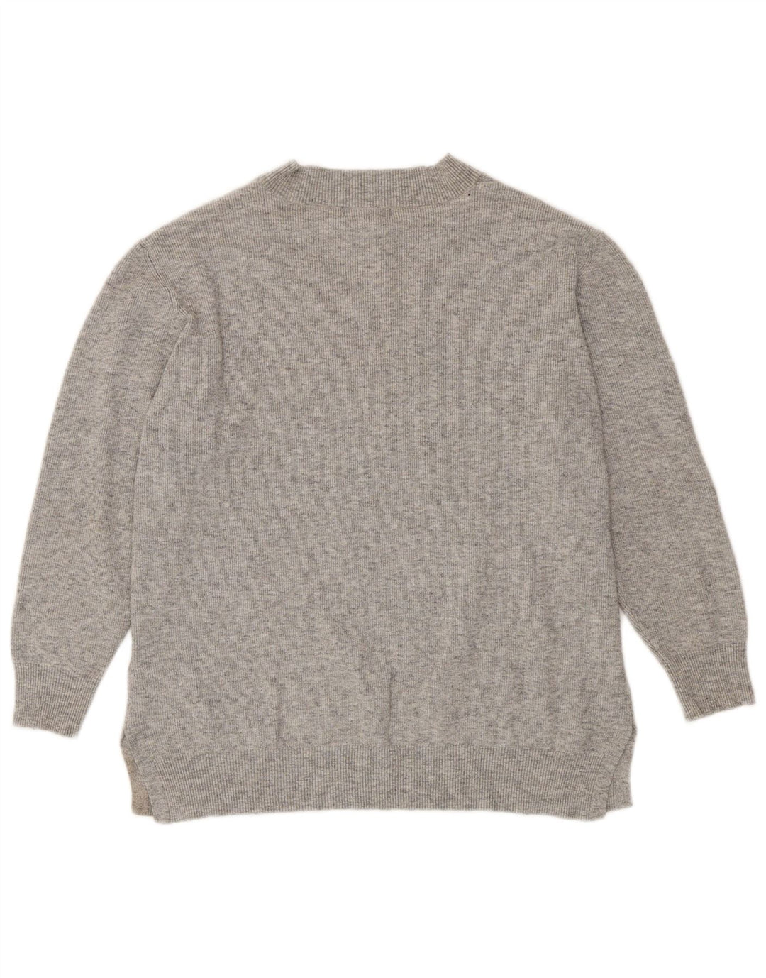 Marks & Spencer Womens V-Neck Jumper Sweater UK 18 XL Grey Polyester