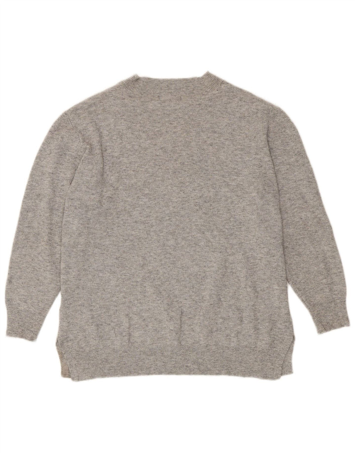 Marks & Spencer Womens V-Neck Jumper Sweater UK 18 XL Grey Polyester