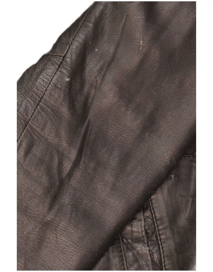Fred Mello Veste en cuir pour femme UK 20 2XL Cuir noir