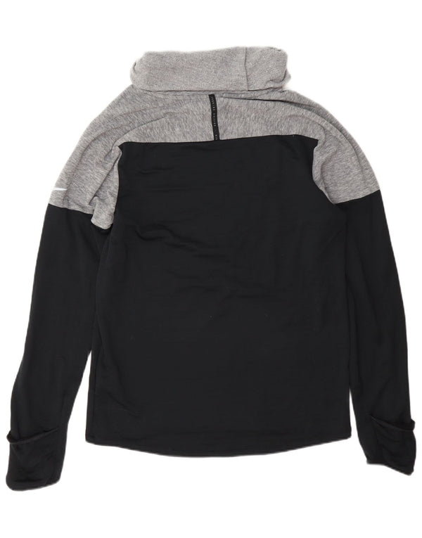 Felpa Nike Therma-Fit da donna con collo alto, maglione piccolo grigio color block