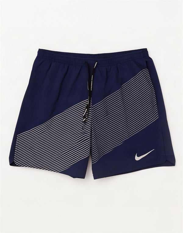 Pantaloncini sportivi Nike Dri Fit da uomo, grandi, in poliestere a righe blu navy