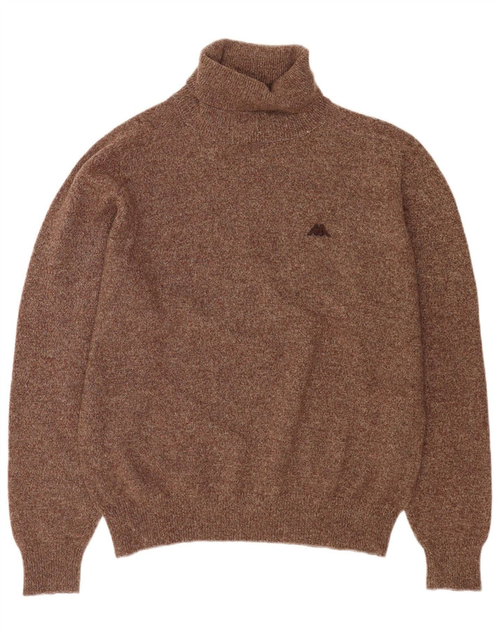 Kappa Herren-Pullover mit Rollkragen, groß, braun gesprenkelte Wolle