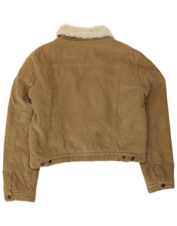 Benetton Girls Crop Sherpa Corduroy-jakke 11-12 år XL Beige Bomuld