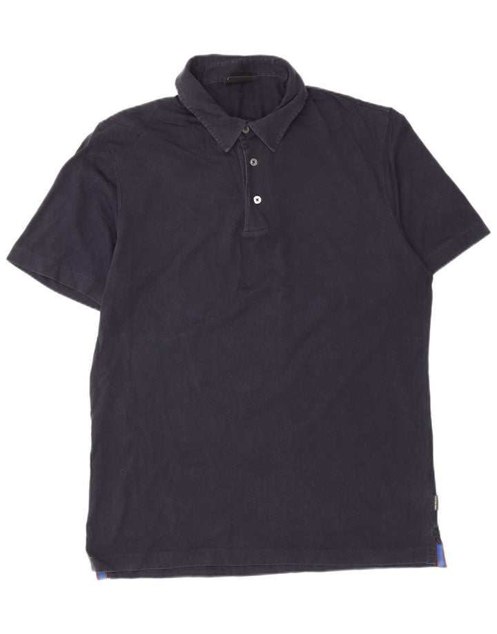 PAUL SMITH Mens Polo Shirt Large Navy Blue Cotton