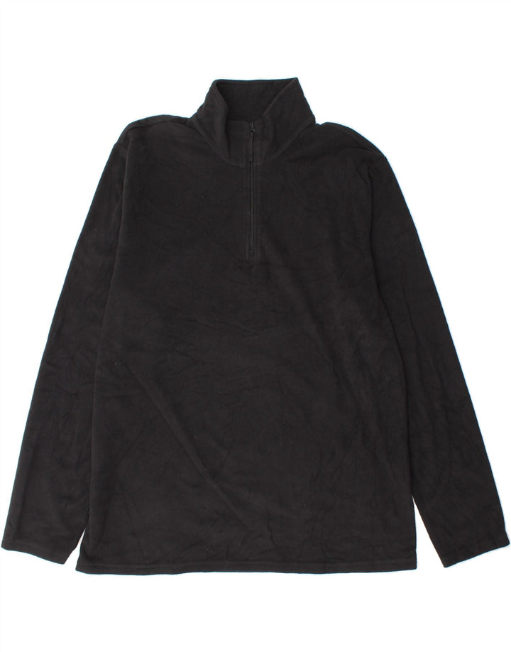 MOUNTAIN WAREHOUSE Mens Zip Neck Fleece Jumper XL Black Polyester Vintage Mountain Warehouse and Second-Hand Mountain Warehouse from Messina Hembry 